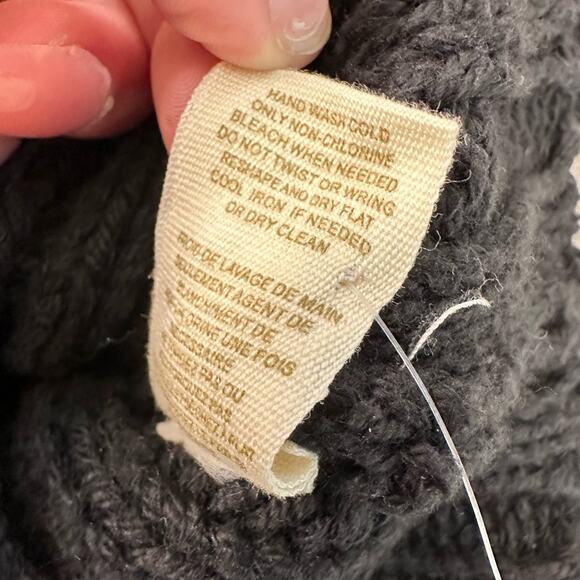 Free People Open Knit Cardigan Black Sweater Button Up XS Hooded WMNs Sheer SS - Picture 6 of 7